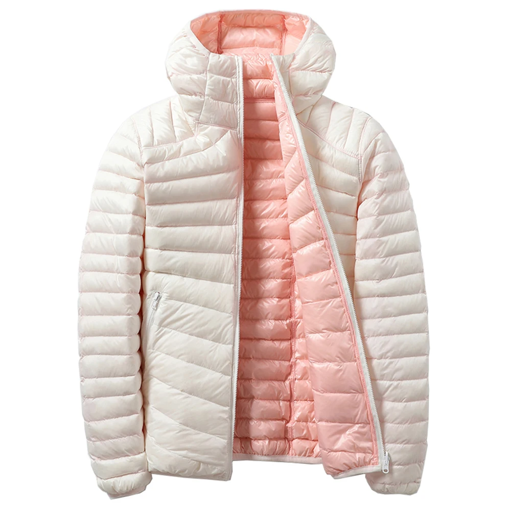 

Women's Jackets Outwear Down Jackets Women Ultra Light Hooded Basic Jacket Feather Famale Jackets Two Side Reversible Warm Coat