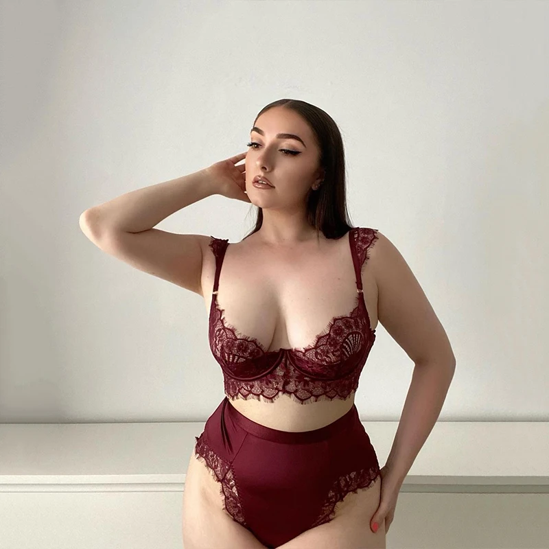 

Модное и удобное нижнее белье без оправы, сексуальный кружевной Женский комплект с бюстгальтером
