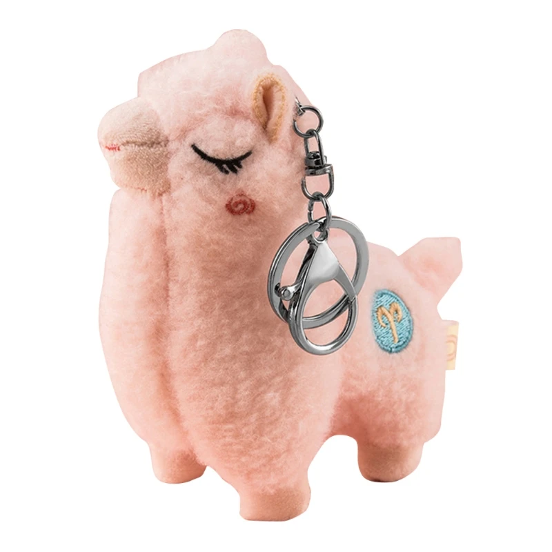 Милый брелок для ключей 667E из мягкого хлопка в форме альпаки кольца цепочка сумок