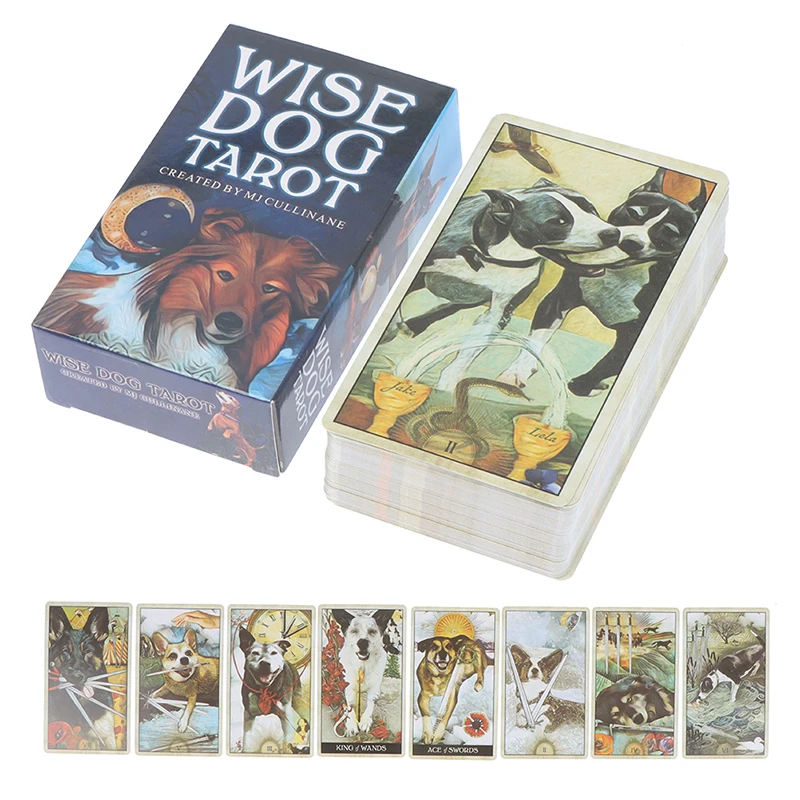 

New Tarot Wise Dog Tarot Cards Tarot Deck Full English Board Game Party Famaliy Playing Cards 78pcs Tarot Cards Card Game