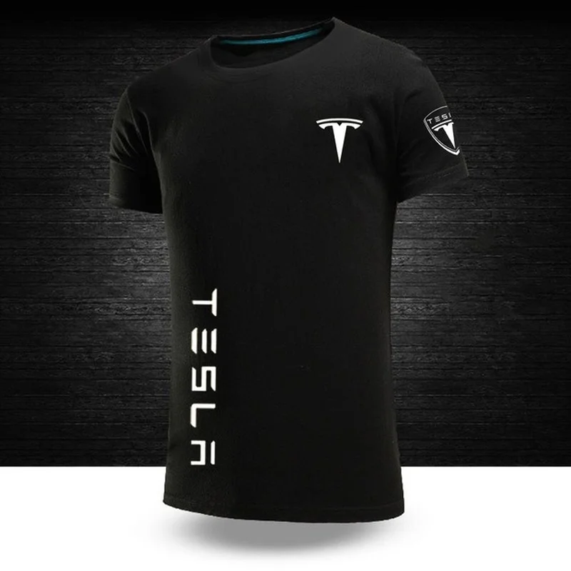 

2021NEW Men's Tshirts Male Funny Tesla Graphic Tops Casual Fashion Short Sleeves 100%Cotton Unisex Round neck Hip Hop Sport Tee