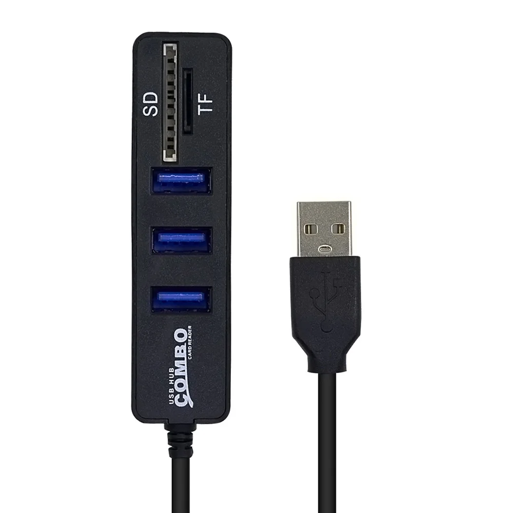 CHIPAL COMBO Mini 2 в 1 3 порта USB 2,0 кардридер сплиттер кардридер Поддержка Micro SD TF SD SDHC SDXC для компьютера ноутбука