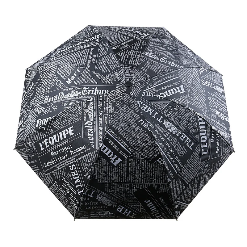 Винтажный зонт для газеты дождь солнечный женский карандаш мини детей 3 складных