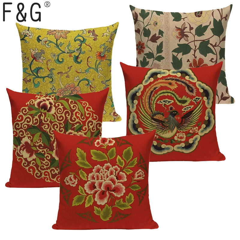 В этническом стиле Стиль с красочным печатным рисунком накидки на подушки