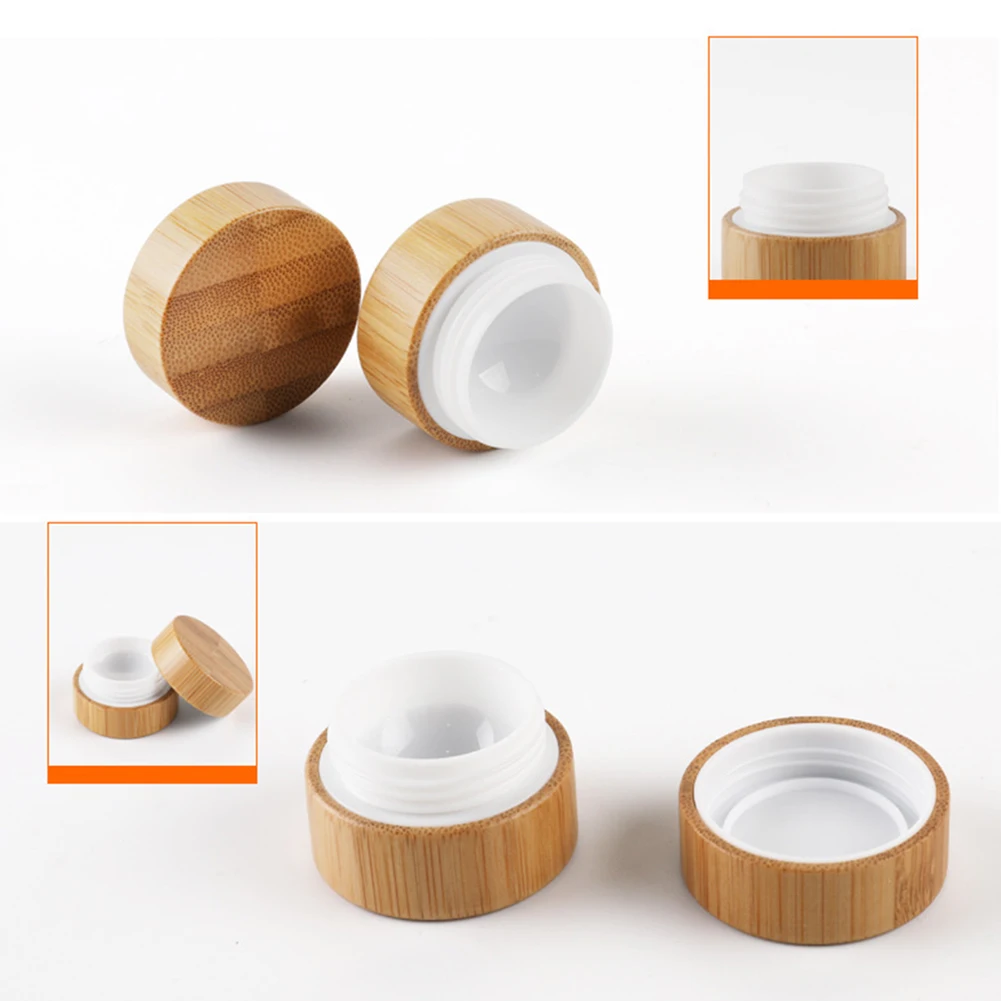 

12Pcs 5g Bamboo Bottle Cream Jar Nail Art Mask Cream Refillable Empty Cosmetic Makeup Container Bottle Storage Box