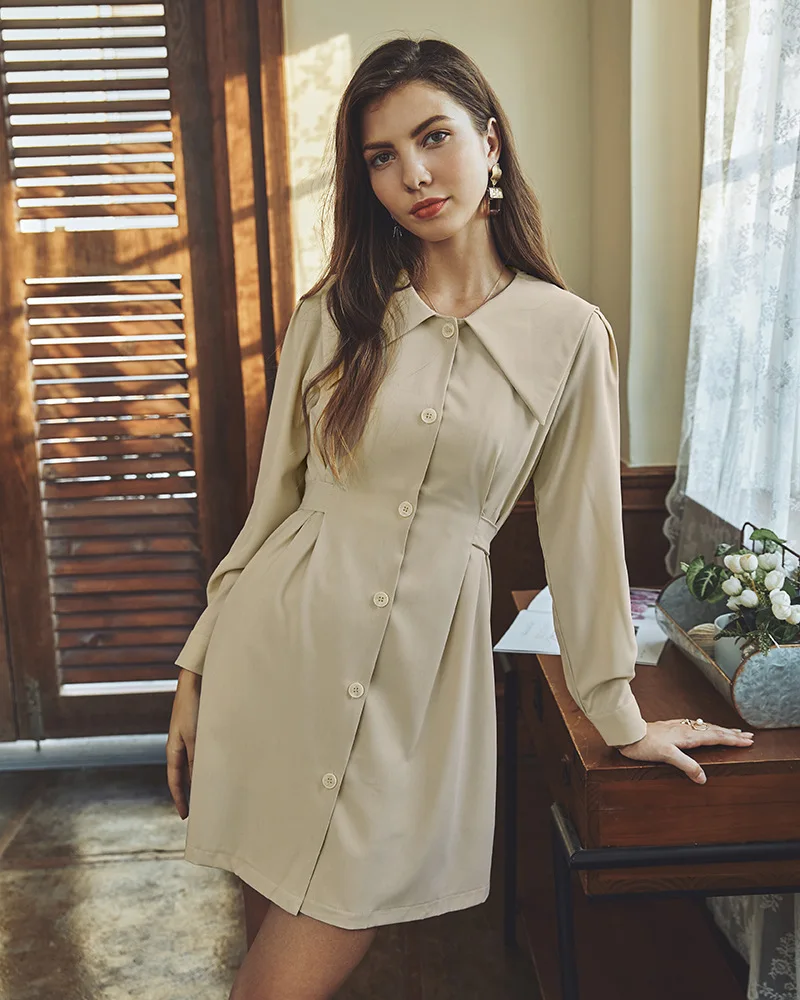 

Fashion style Autumn style women dress long sleeve sweater dress for woman 2020 Beach V neck dress