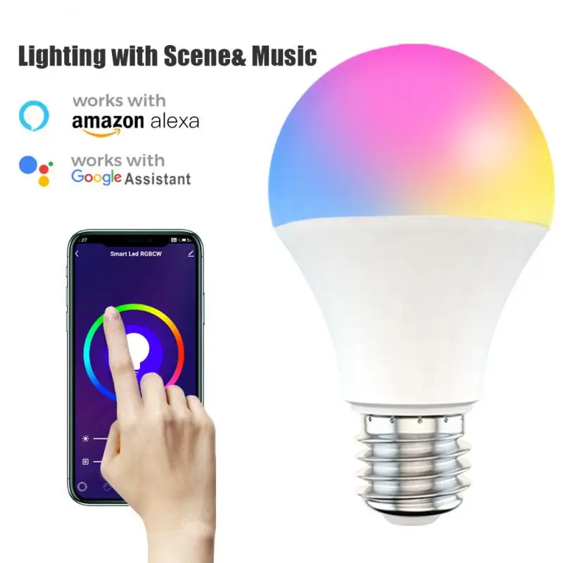 

9W E27 WiFi Smart Bulb Dimmable Wireless WiFi Remote Control Lamp Light Work With Alexa Google Home Decor Home B22 110V 220V
