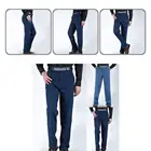 Мужские прямые джинсы, повседневные однотонные мягкие длинные джинсы с защитой от морщин, длинные джинсы для клуба