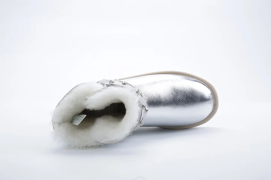 INOE/Модные женские зимние ботильоны из овечьей кожи; короткие зимние ботинки на натуральном меху; Водонепроницаемая Обувь