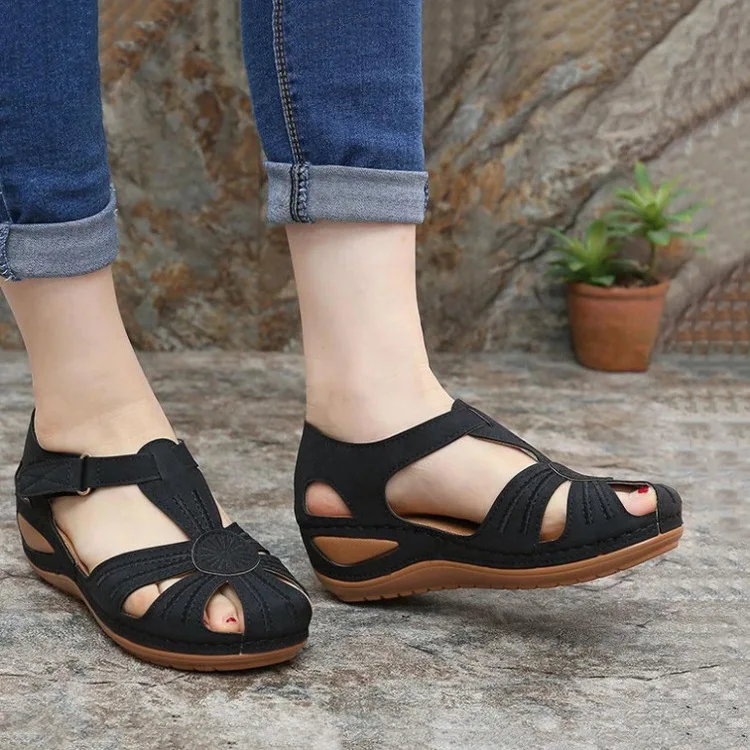 Fujin/женские босоножки Сезон лето Модель 2020 года Модные туфли на танкетке с