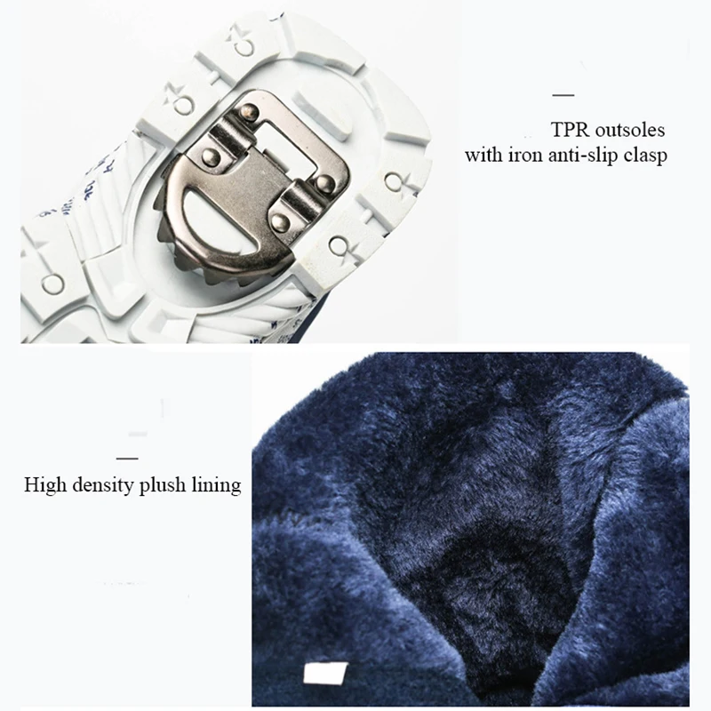 Теплые зимние ботинки для мальчиков и девочек нескользящая удобная детская