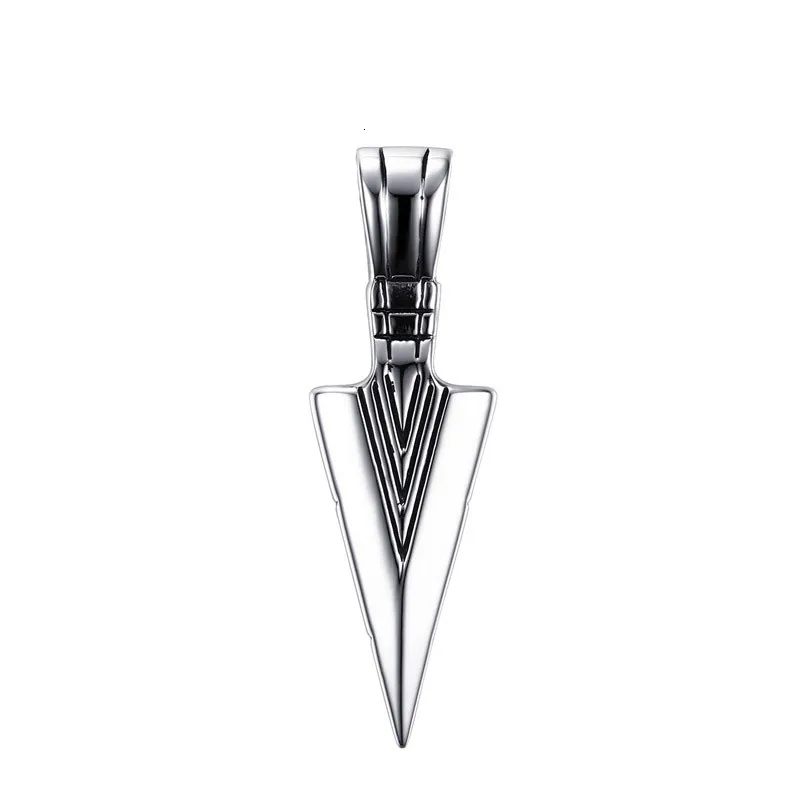 Silver no chain Vnox Mens Cool Vintage Arrow Pendant Necklace Multi-Color Stainless Steel Male Rock Punk Gifts Jewelry - Окраска металла: Silver no chain