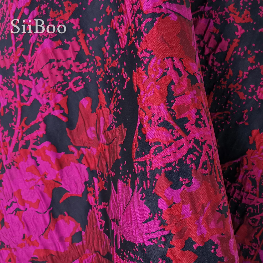 Итальянская современная абстрактная Цветочная печать Стиль 3D парча жаккардовая