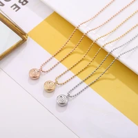 yun ruo gold color happy word double sided pendant necklace titanium steel woman jewelry birthday gift never fade drop shipping