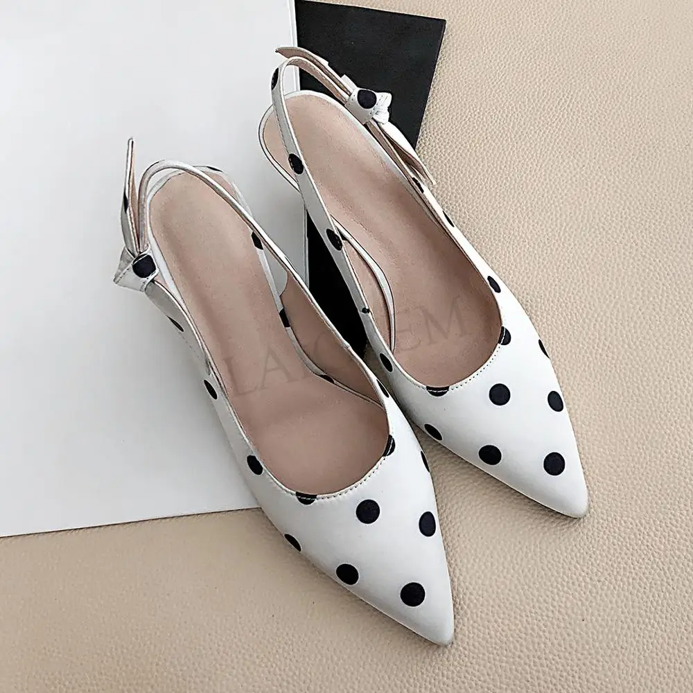 Туфли laigзмеиные женские на каблуке 8 см милые босоножки в горошек туфли лодочки с