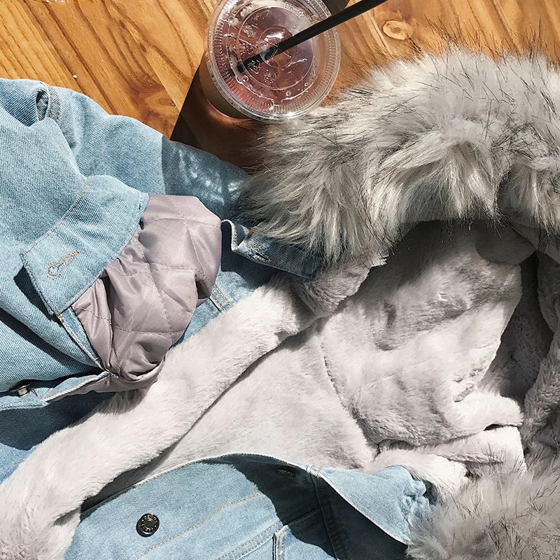 

Jackets Women Hooded Fur Collar Single Breasted Plus Velvet Warm Soft Korean Style Jacket Womens Soft Trendy Outerwear Chic New
