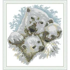 Вечная любовь, белый медведь, семья, китайские наборы для вышивки крестиком, чистый хлопок, печать 11CT, сделай сам, подарок, Рождество, свадьба, украшение