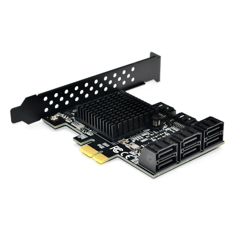 

88SE9215 Chip 8 Ports SATA 3.0 to PCIe Expansion Card PCI Express SATA Adapter SATA 3 Converter with Heat Sink for HDD