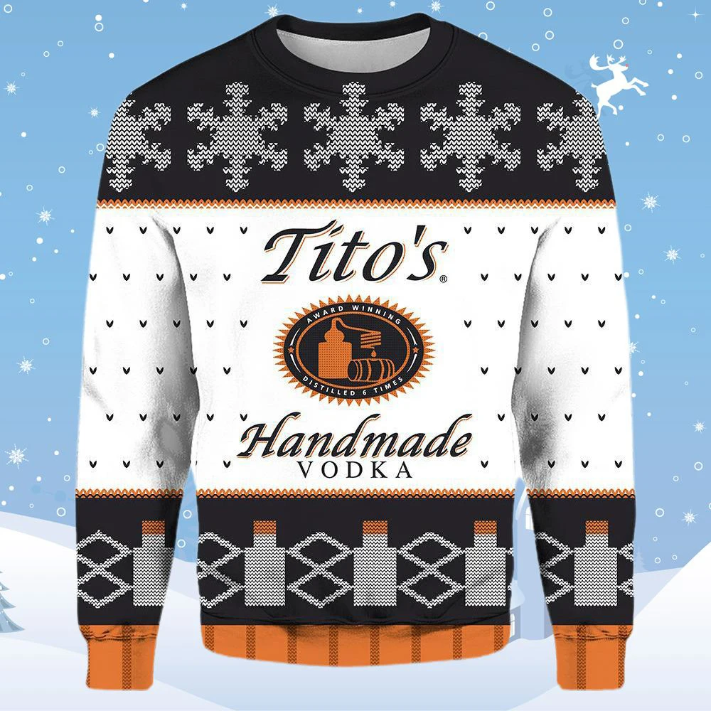 

New Autumn and Winter Christmas Costumes Funny 3D Digital Printing Round Neck Pullover Casual Wool Christmas Sweater