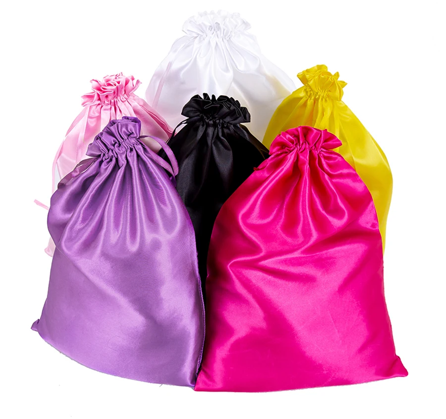 

Alileader 5Pcs/Pack Cheap Hair Storage Bag Drawstring Silk Hair Bags Portable Wig Storage Bag LOGO Can Be Customized