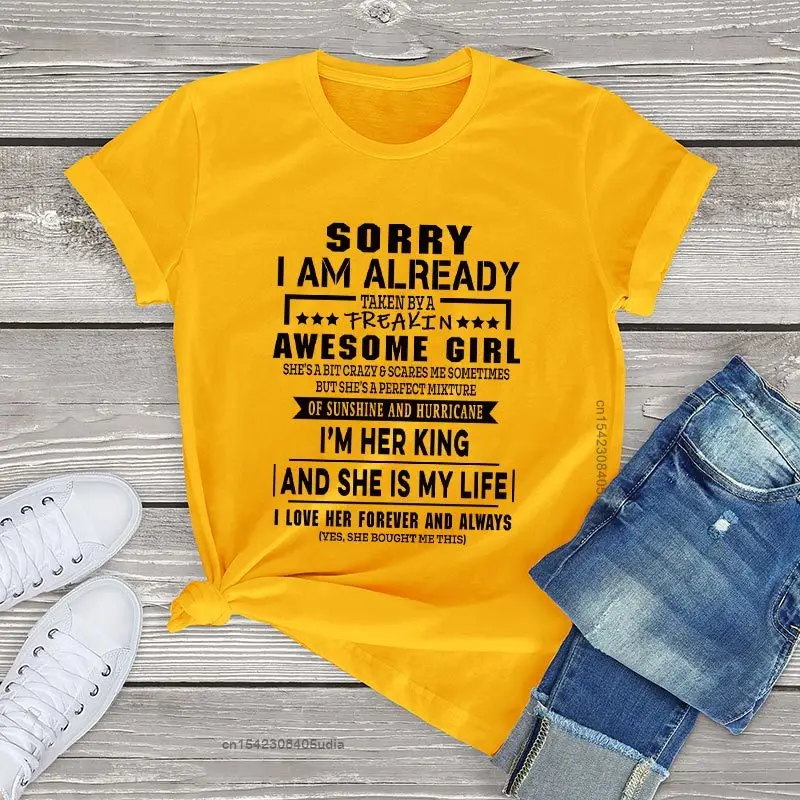 Извините я уже купил потрясающую девушку женские футболки в стиле Харадзюку с