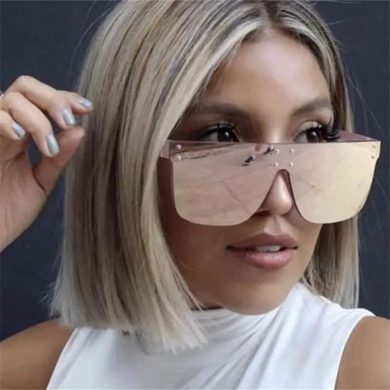 Новинка трендовые большие дизайнерские женские солнцезащитные очки на плоской