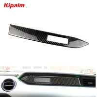 kipalm carbon fiber car dashboard decoration strip sticker passenger seat side for ford mustang 2015 2019 accessories