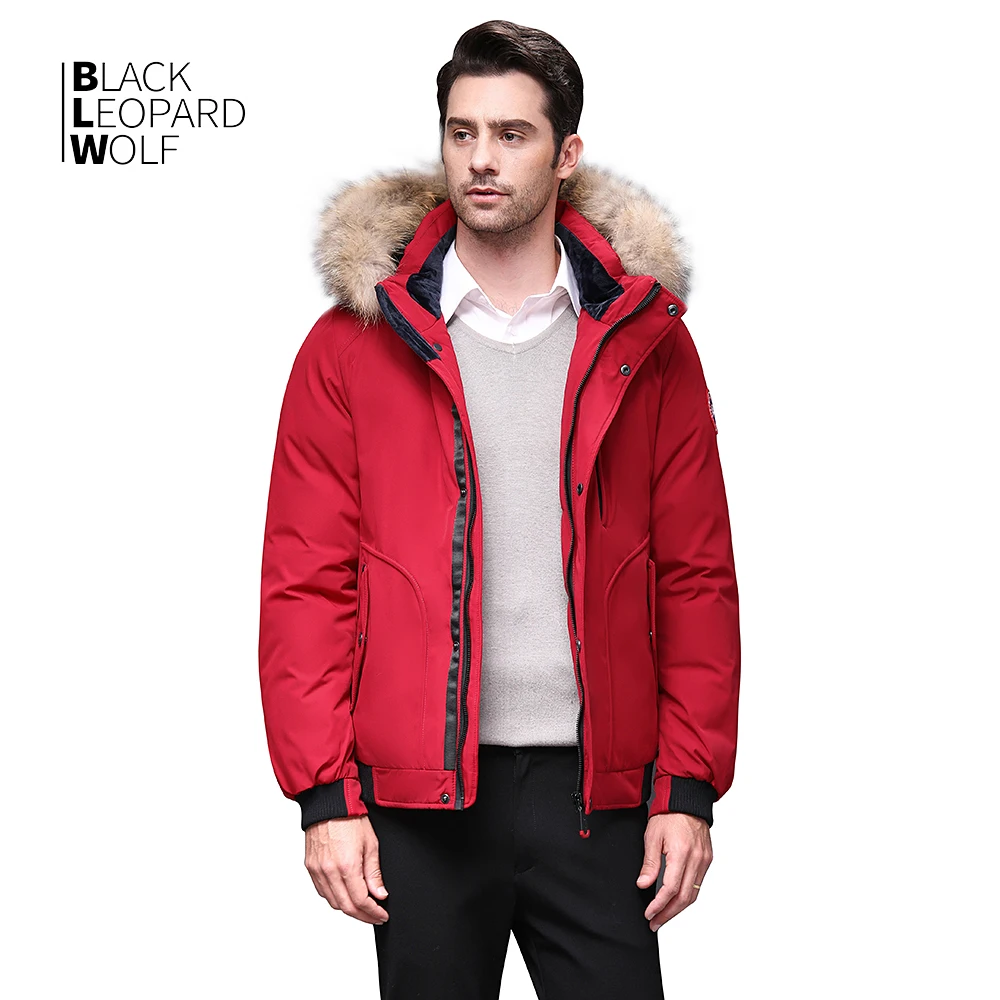 Blackleopardwolf 2019 Зимняя мужская куртка роскошная аляска с меховым воротником
