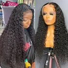 Lemoda HD прозрачный Синтетические волосы на кружеве al парик 30 дюймов вьющиеся Синтетические волосы на кружеве парики из натуральных волос с Африканской структурой, предварительно бразильский Реми волосы глубокая волна парик для женского