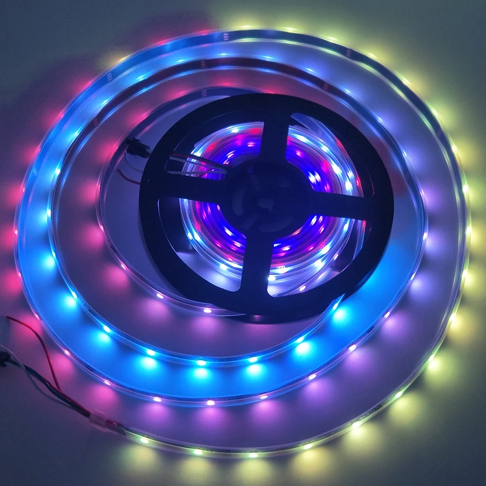 

DC12V WS2811 5m 30leds/m 5050 SMD RGB Smart Pixel Led Strip Addressable WS2811IC Black PCB IP67 Waterproof Lights