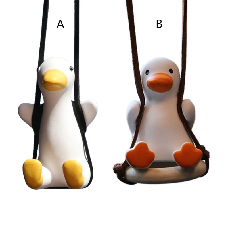

Cute Little Duck Car Pendant Decoration Little Duck Swing Auto Rearview Mirror Pendant For Car Goods Interior Accessories