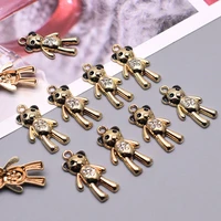 6pcs bear pendant charms metal alloy gold color bear charms pendants for jewelry making diy necklace earrings pendants