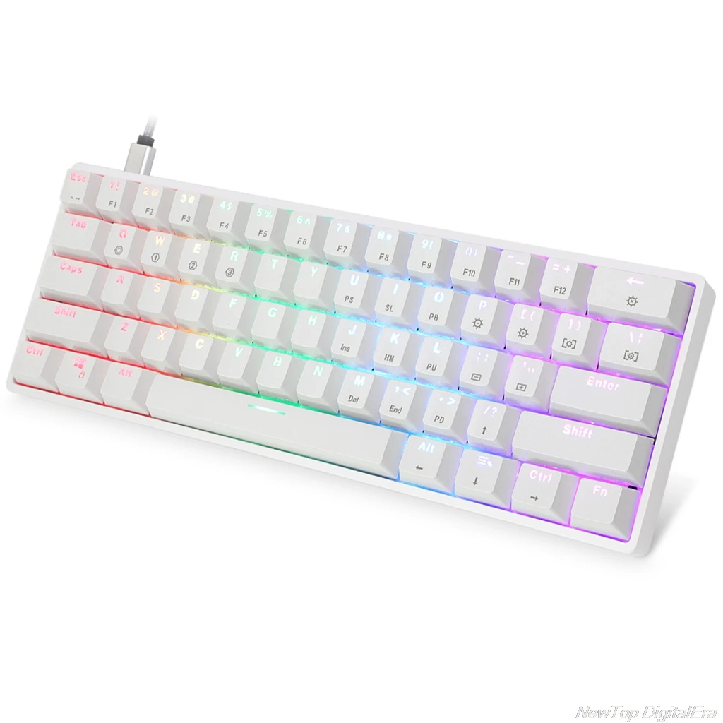 

Механическая USB клавиатура GK61 SK61, проводная игровая механическая клавиатура со светодиодной подсветкой, оси Gateron, оптические переключатели ...