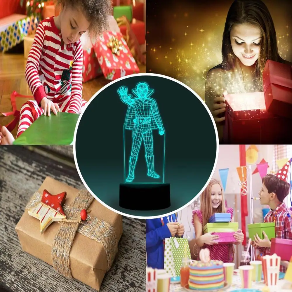 NiteApps 3D power Ranger ночник настольная лампа Иллюзия украшение лампа подарок на день рождения приложение/сенсорное управление