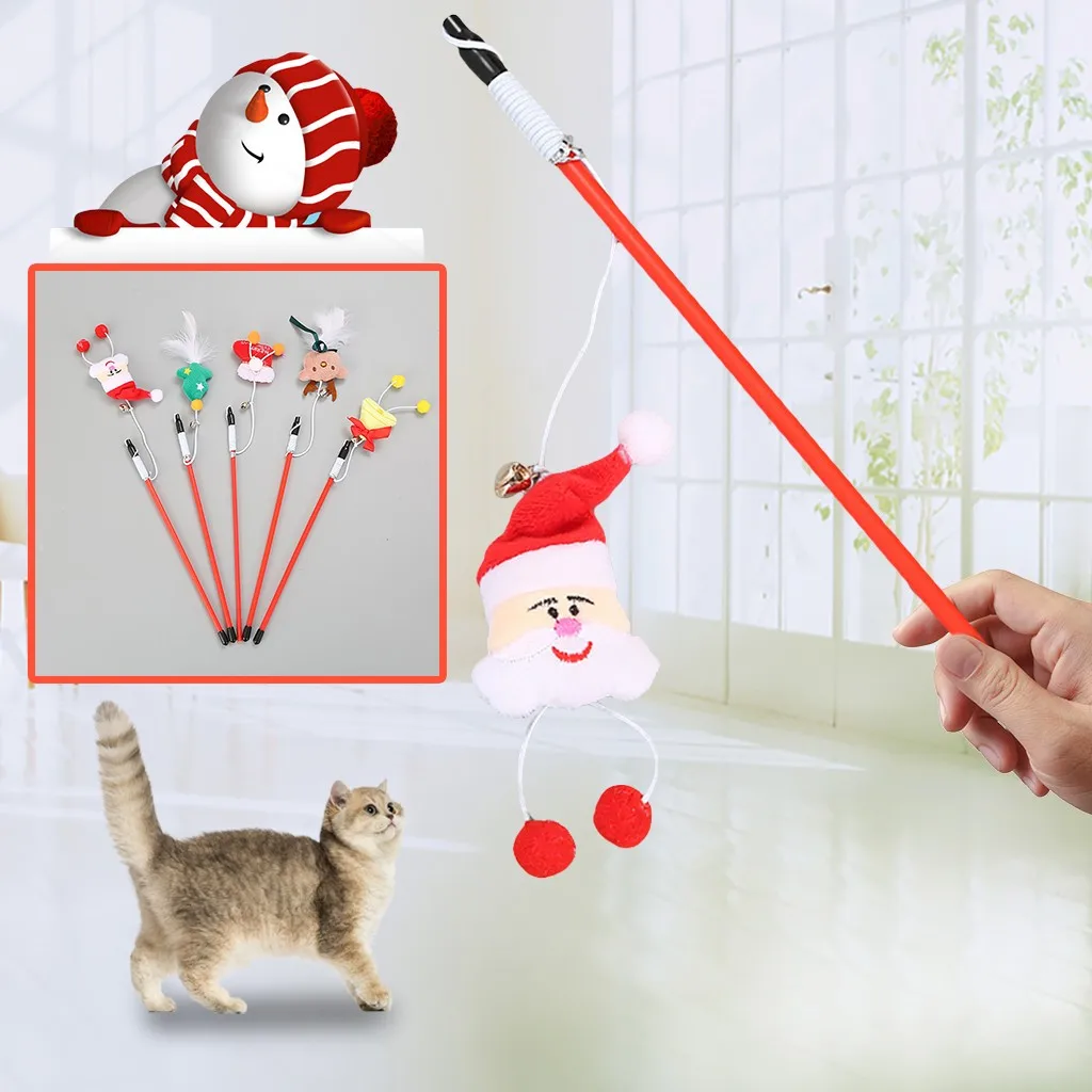 1 шт. перьевые игрушки котенок Забавный цветной жезл кошачья палочка для домашних