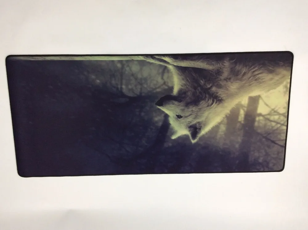 Игровой коврик для мыши Yuzuoan 90X40 CM Wolf XXL Прошитые края водонепроницаемый резиновый