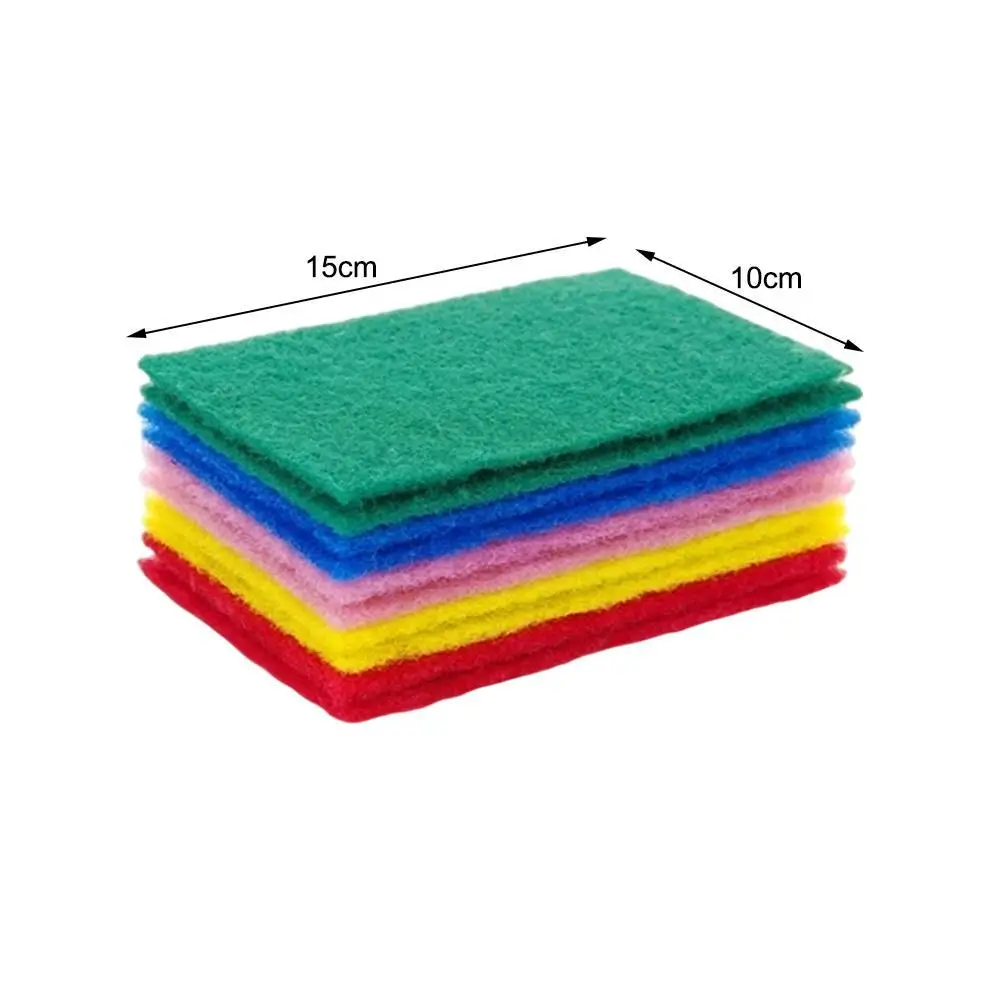 

10pcs/set Multi-purpose Kitchen Anti-oil Dish Cloth Scouring Pad Dish Washing Random Color Cleaning Cloth Kitchen Supplies