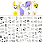 Черно-белая 3D наклейка для ногтей, наклейка с буквами для фотографий, сердце, любовь, дизайн, День Святого Валентина, украшение для ногтей