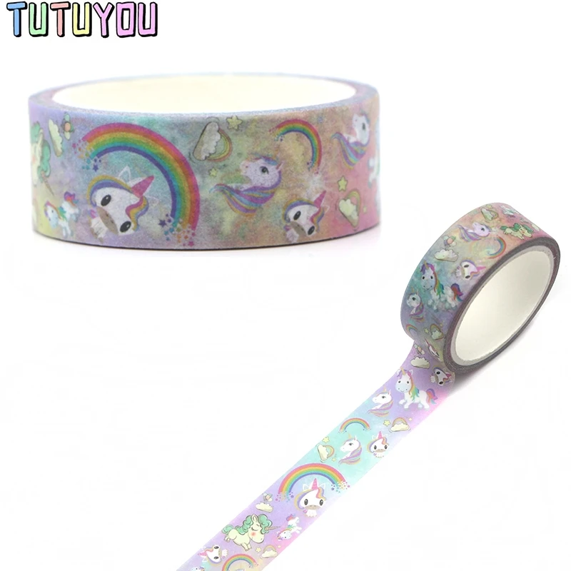 PC279 Единорог милый мультфильм васи ленты Скрапбукинг DIY деко креативные Kawaii