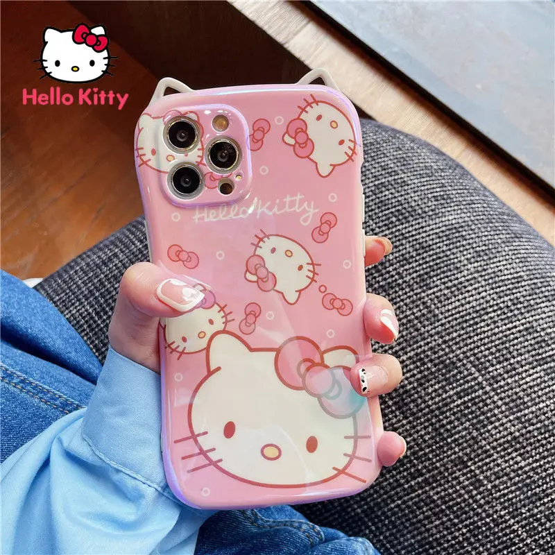 

Hello Kitty for iPhone 13/13Pro/13Promax/13min/XR/XS/11/12Pro/12mini Cute little ears pink Phone Case Cover