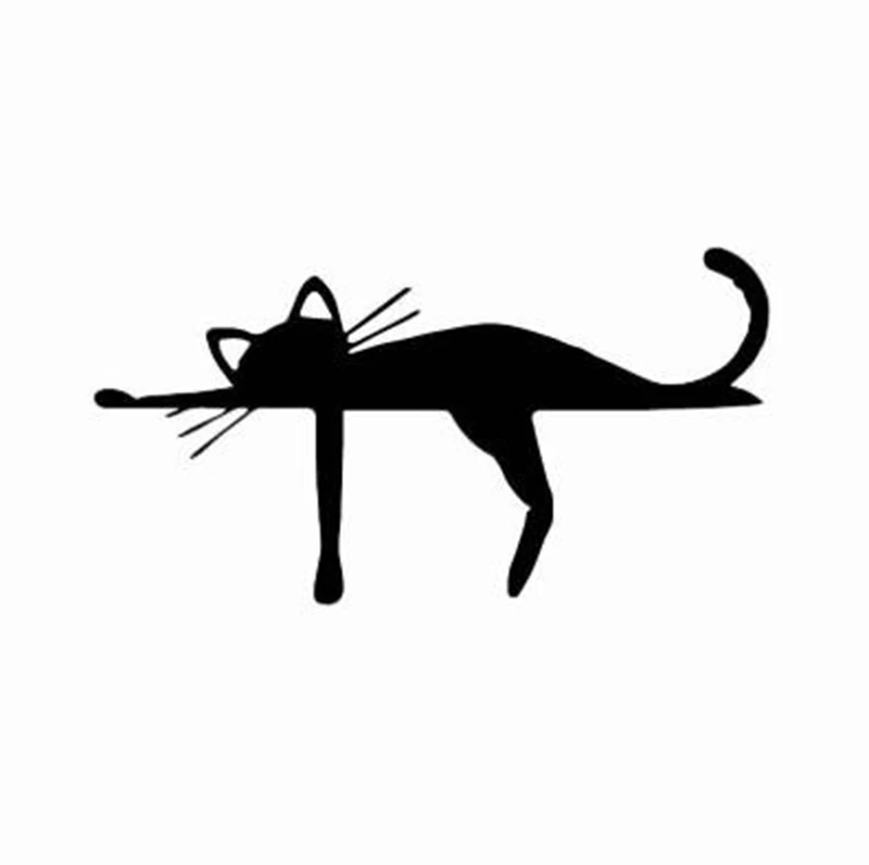 Черная/серебряная виниловая наклейка милая кошка животное мечта забавная