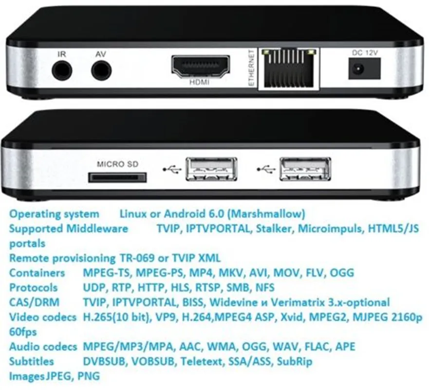 Billig 10 Teile/los Linux Tv Box TVIP 605 4K 2,4G/5G WiFi Quad Core Set Top Box Tvip Box Tvip605 Dual System V.605 H 2,65 Tv Box