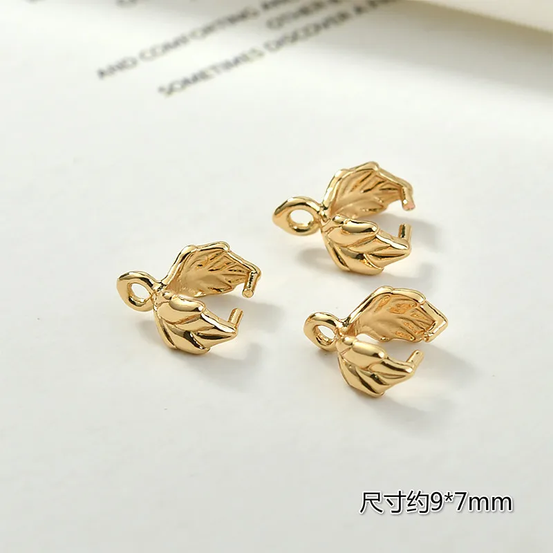 Медное покрытие 18k Золото Цвет листья пряжка DIY серьги волос застежка ожерелье