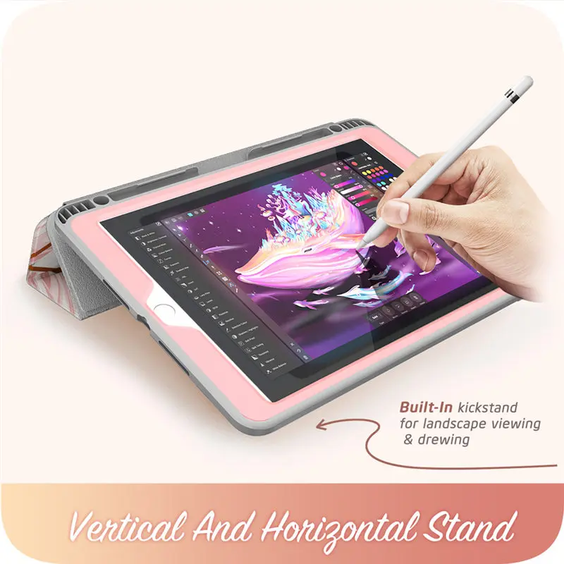 i blason for ipad 10 2 case 20202019 cosmo full body trifold stand case with pencil holder built in screen protector free global shipping