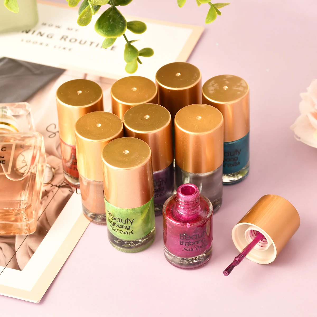 Beautybigbang 9 мл зеркальный эффект лак для ногтей металлический лак стойкий зеленый цвет Набор лаков для ногтей аксессуары для ногтей инструмент