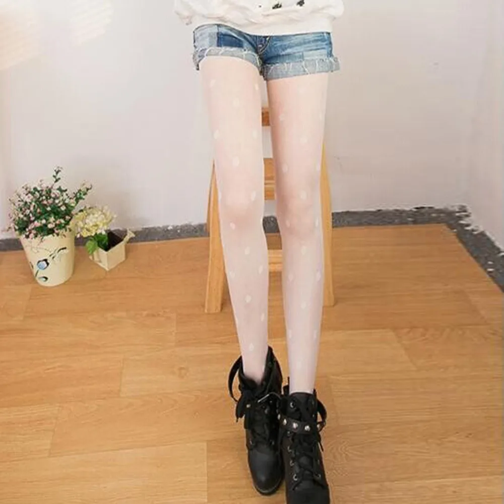 Women's Tights Classic Small Polka Dot Silk Stockings.Thin Lady Vintage Faux Tattoo Stockings Pantyhose Female Hosiery 2020 | Женская