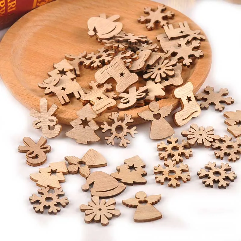 50 шт. деревянные подвески в виде снежинок|Поделки из дерева| |