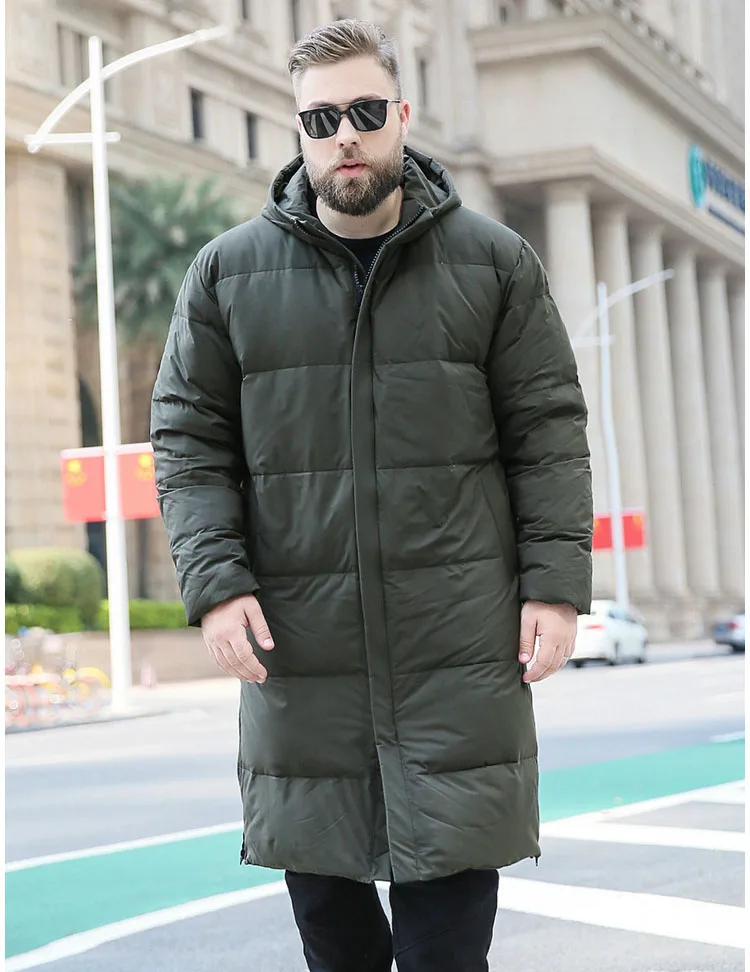 New winter fashion man's duck down long coat & jacket warm parkas for male with a hood hat black green 5xl 6xl 7xl 8xl 9xl 10xl
