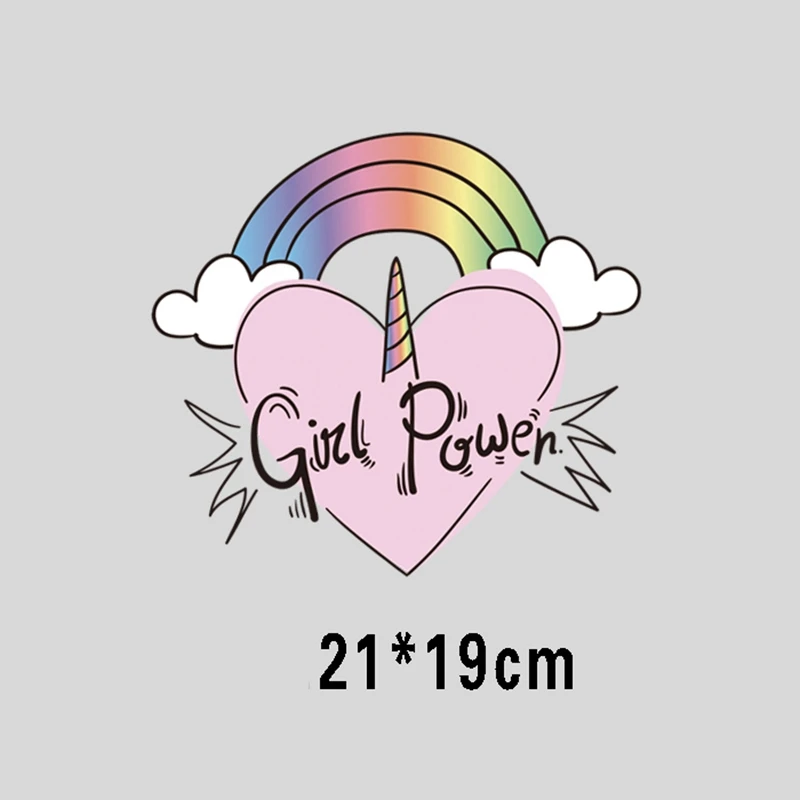 Любовь Единорог девушка Железный На переноске для одежды футболка теплопередача