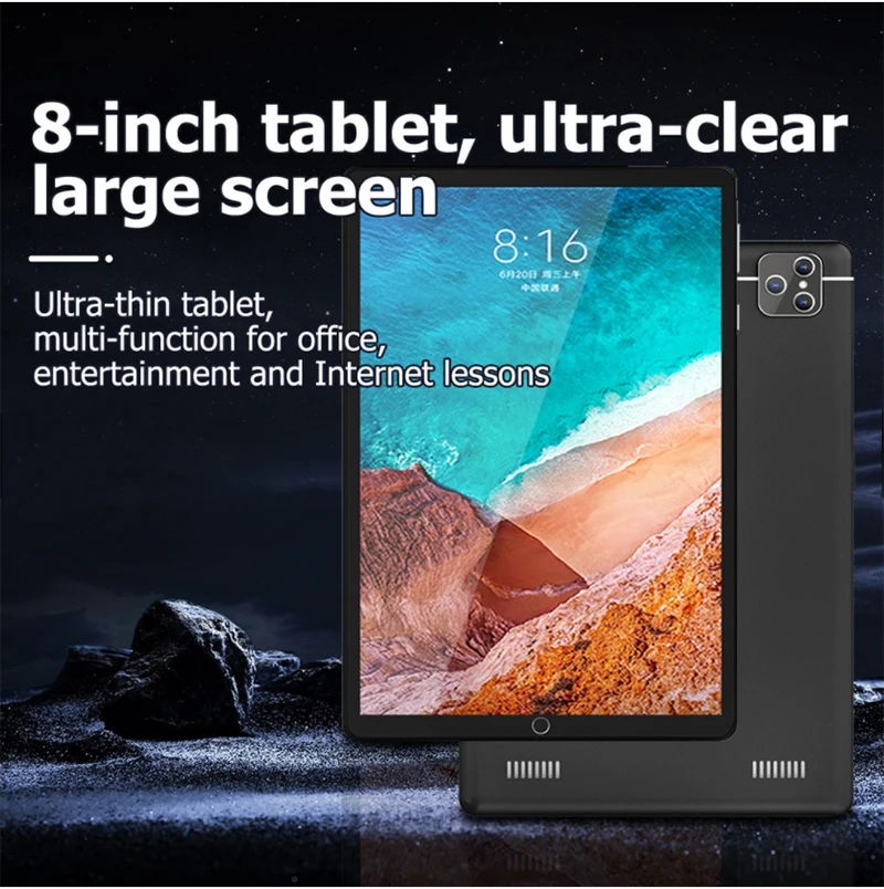 Tableta Pc P80 de 8 pulgadas, Tablet con Android 10,0, 6GB de RAM, 128GB de ROM, 10 n&uacute;cleos, Google Play, 4G, LTE, llamadas telef&oacute;nicas, GPS, WiFi, Bluetooth-3
